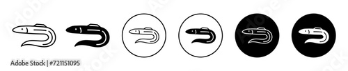 eel vector icon set collection. Eel Outline flat Icon. photo