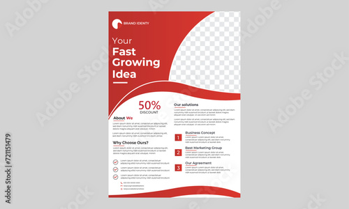 Red gradient corporate business flyer design template 
