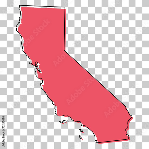 California map shape, united states of america. Flat concept icon symbol vector illustration photo