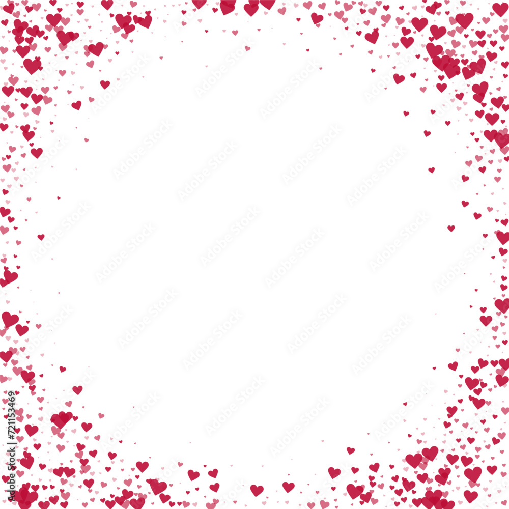 Red hearts scattered on white background. Red hearts scattered on white background.