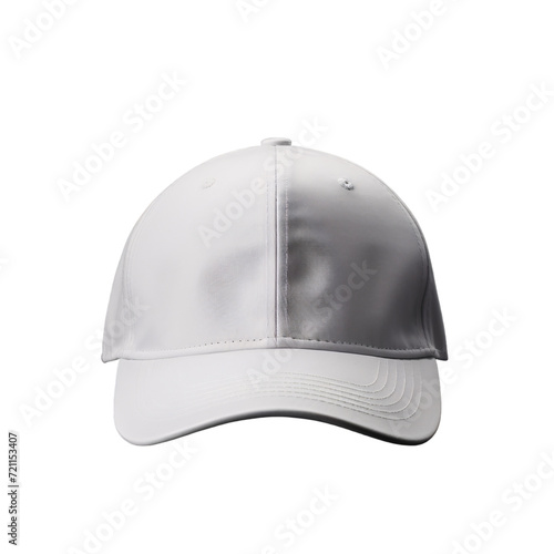 white baseball cap isolated on transparent background PNG, White cap from the front