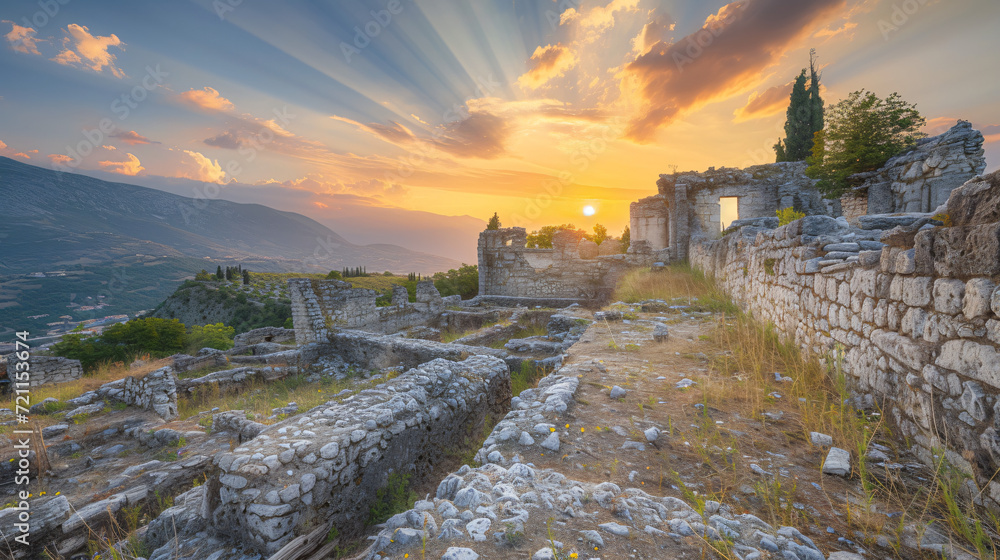 Albania Gjirokaster County Ruins of ancient