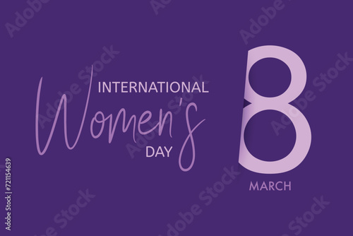 International Women's Day background design which is celebrated on the 8th of March annually around the world. movement for women's rights.