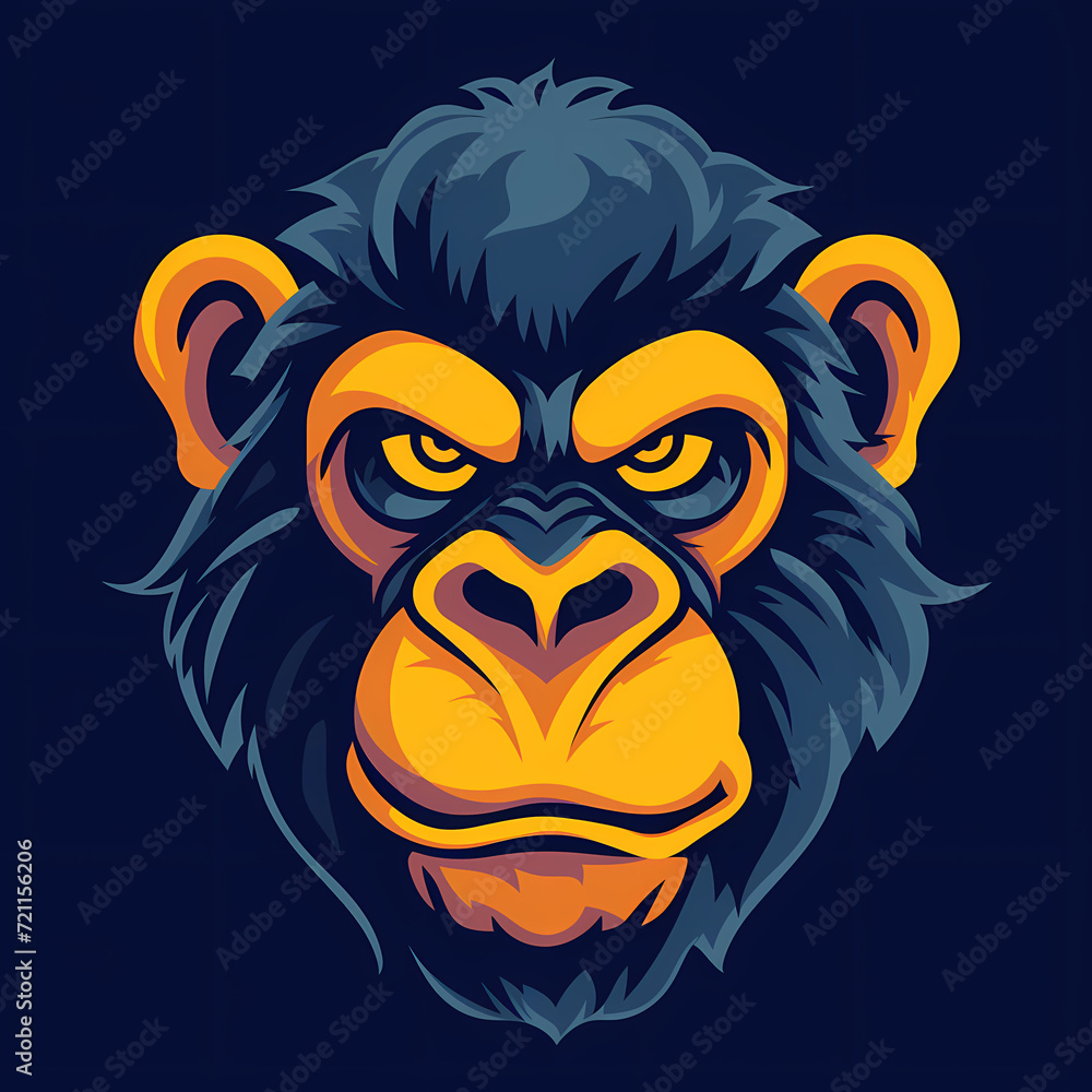 2d vector logo monkey, abstract, illustration