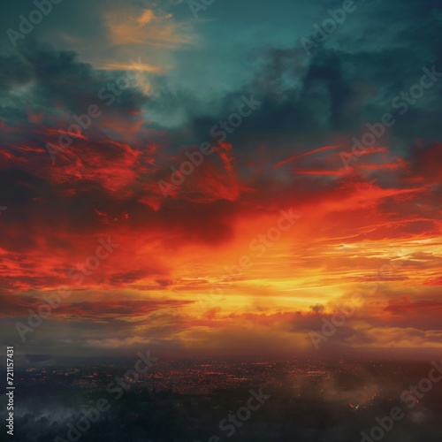 Fiery Sky Canvas © Saltanat