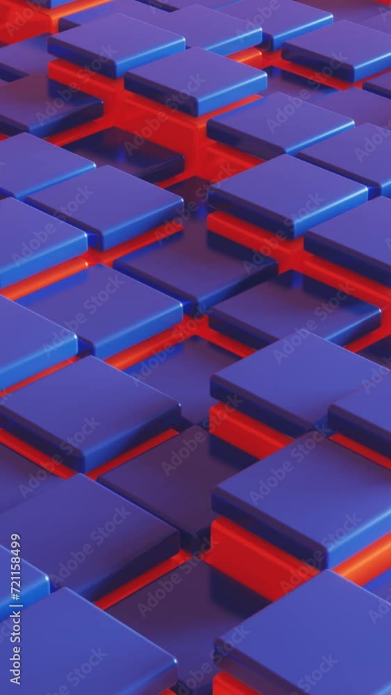 Abstract 3d render background with multicolor geometric elements. Seamless loop animation. Modern motion design. Vertical footage Abstract 3d render background with multicolor geometric elements. Seamless loop animation. Modern motion design. Vertical footage