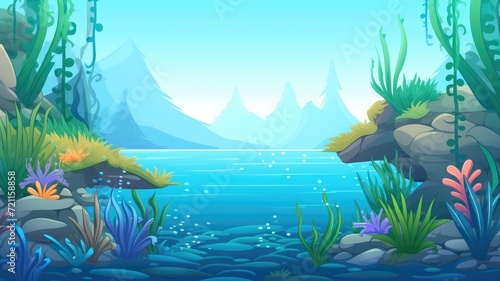 Cartoon underwater landscape