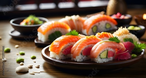 Delicious sushi rolls 