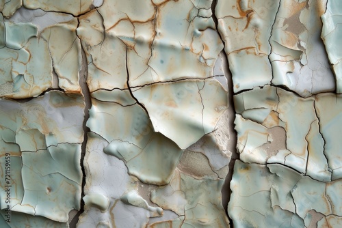 dried color on wall, rusty, cracked and Craquelure