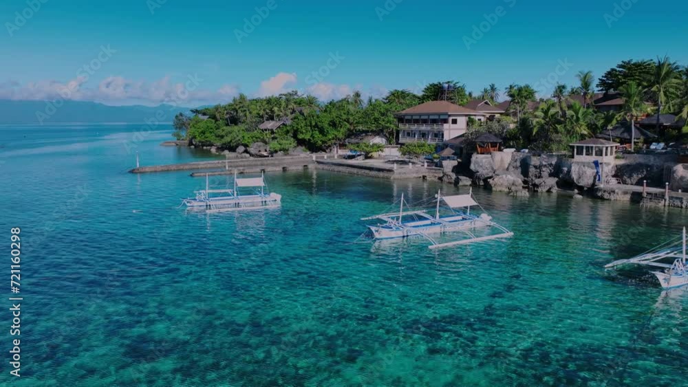 Traditional Filipino Boat Among The Fantastic Scenery Of Cebu Island ...