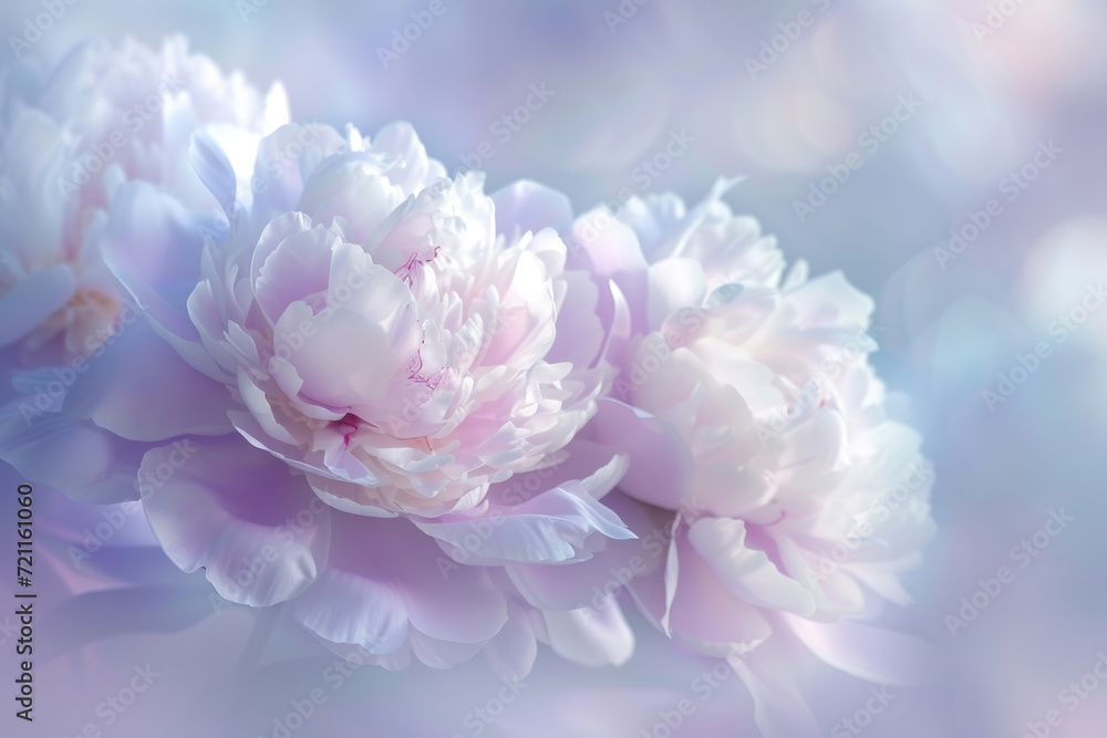 A captivating image capturing the essence of peonies in soft focus, creating a dreamy atmosphere