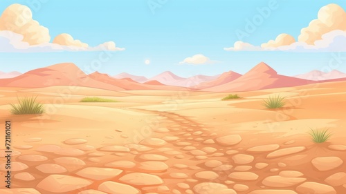 cartoon desert sand landscape,