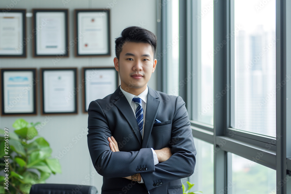 Portrait of asian smiling businessman indoor Portrait of asian smiling businessman indoor