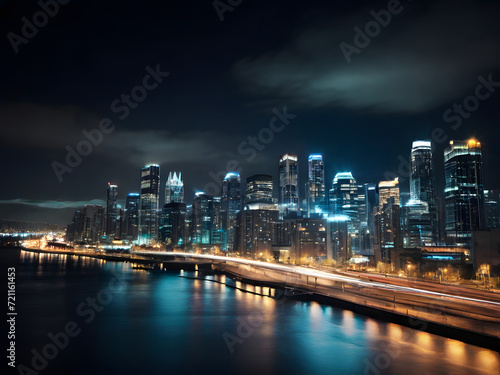 city skyline at night © PlikArts