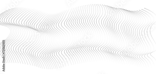 Flowing dots particles wave pattern 3D. Vector illustration