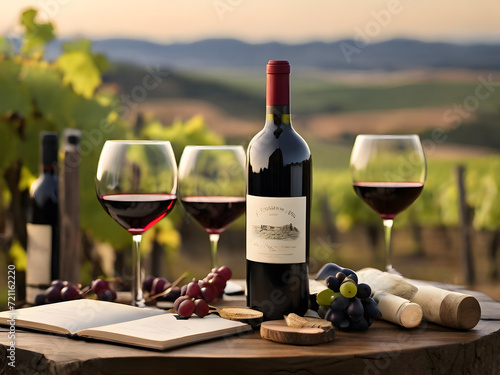 glass of wine and bottle
