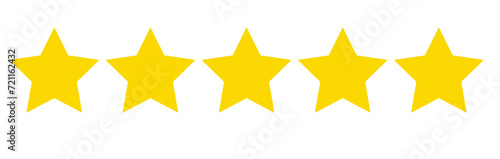 Five stars. Rating service and high quality review and feedback from customer in simple style. Vector