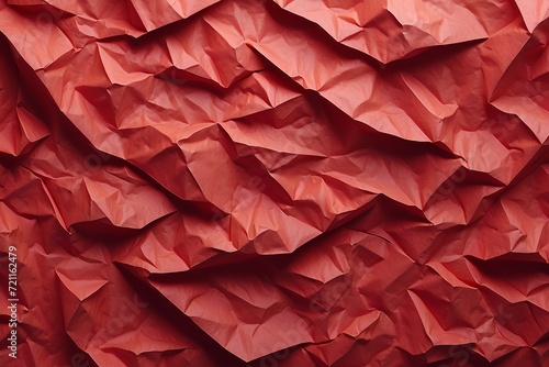 A Seamless Symphony of Red Crumpled Craft Paper, Perfect for Art and Design Enthusiasts