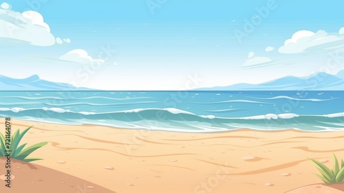 cartoon desert near ocean sea landscape