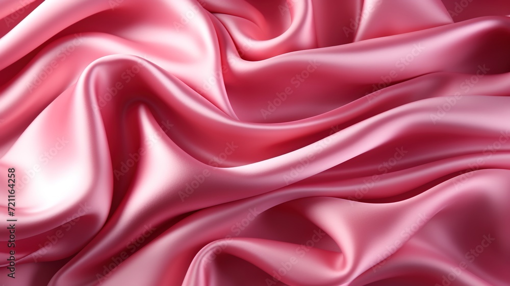 Obraz premium Satin Serenity: The Gentle Weave of Pink Silky Satin Forms a Textile Texture Wallpaper, Invoking a Sense of Opulent Calm