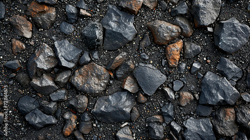 stones on the ground view from above