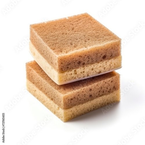 Natural Sponge Isolated, Eco Brown Sponges, Eco Friendly Hygiene Accessory, Scotch Brite Dishwasher