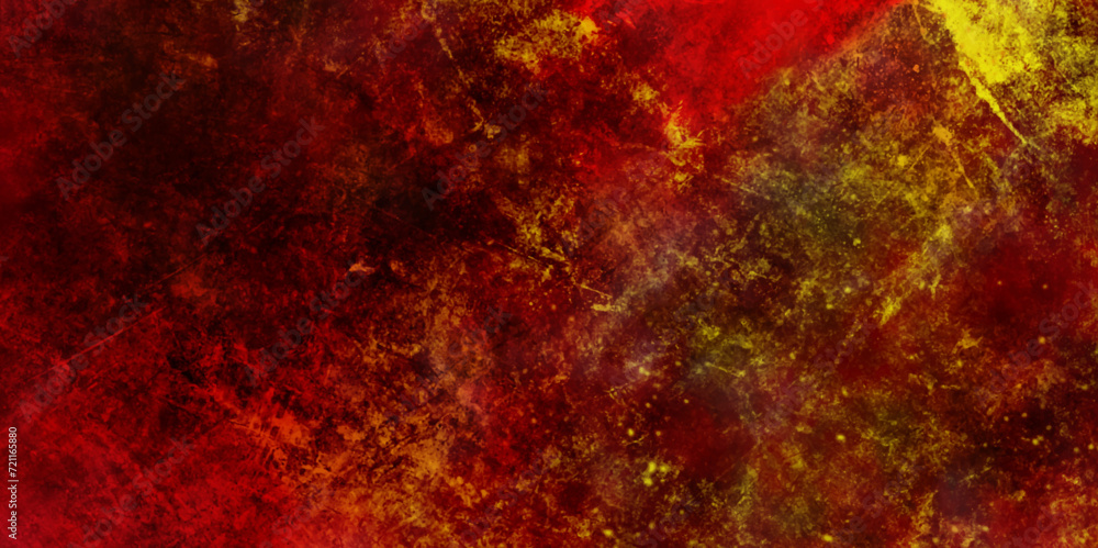 Abstract red grunge background texture. abstract dark color design are light with yellow gradient background.