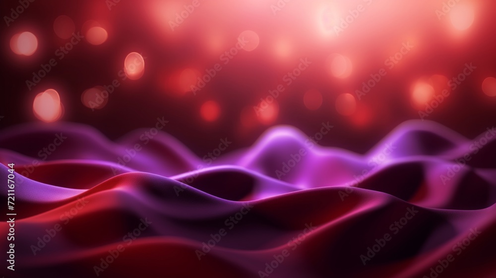 Luxurious wavy silk fabric in purple and red hues with shimmering light effects. Luxurious wavy silk fabric in purple and red hues with shimmering light effects.