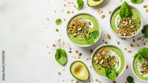 Healthy food - smoothie bowl with avocado