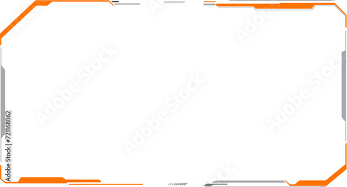 Digital design frame. Gaming menu touching cyber monitoring dashboard panels HUD futuristic user interface frame template. Sci Fi high tech screens. Cyberspace head-up display interface