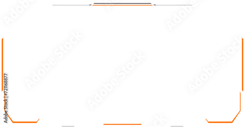 Digital design frame. Gaming menu touching cyber monitoring dashboard panels HUD futuristic user interface frame template. Sci Fi high tech screens. Cyberspace head-up display interface