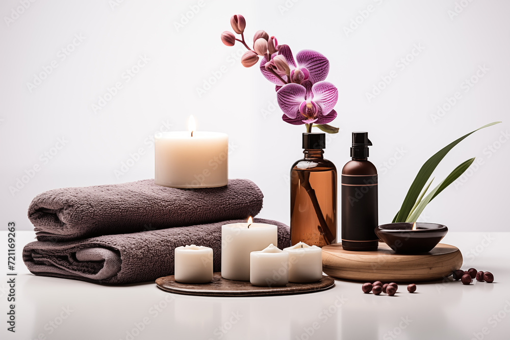 Spa salon accessories. Rest and relaxation Spa salon accessories. Rest and relaxation