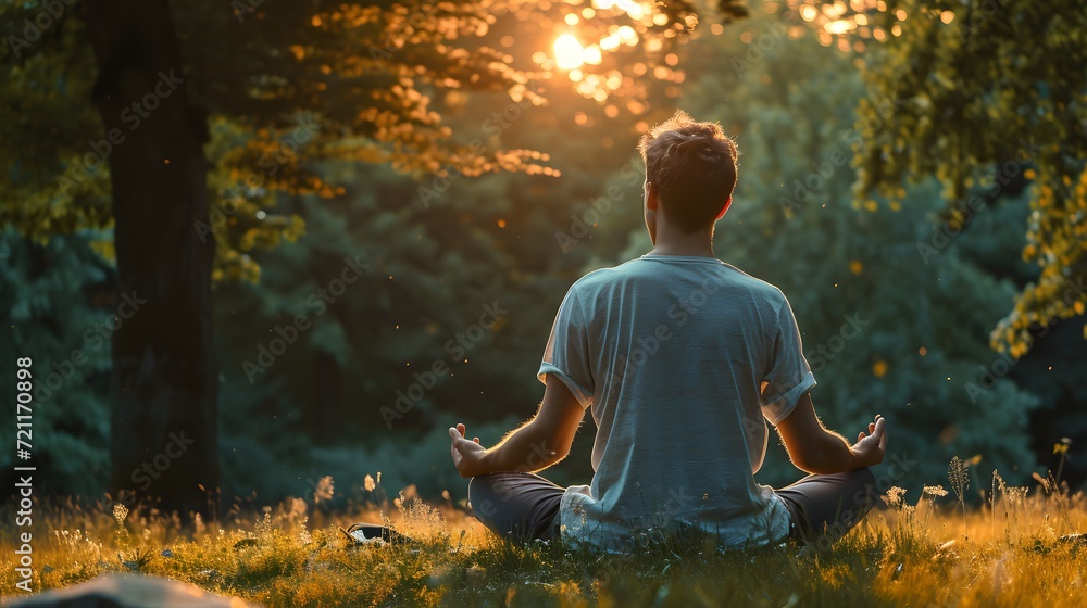 meditation in the park, a peaceful image of a man meditating in a park, representing tranquility and inner peace meditation in the park, a peaceful image of a man meditating in a park, representing tranquility and inner peace