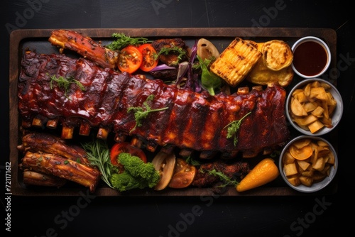A BBQ ribs platter.