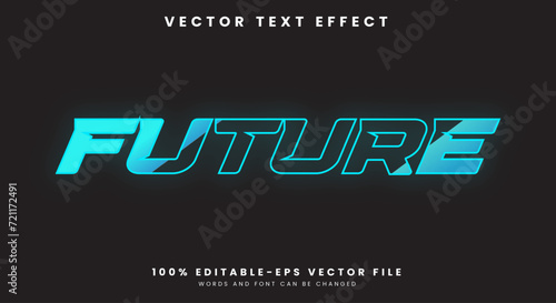 Future stripped blue glow modern editable text effect font style