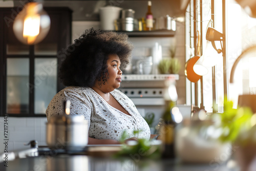 a fat black woman in the kitchen