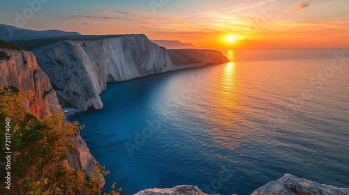 Greece Ionian islands Ionian sea at sunset