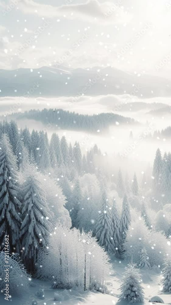 Christmas morning in a winter snowy forest. Christmas morning in a winter snowy forest.