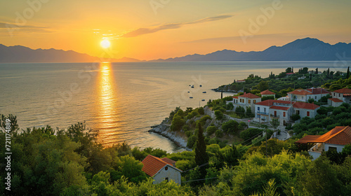 Greece Ionian islands sun setting