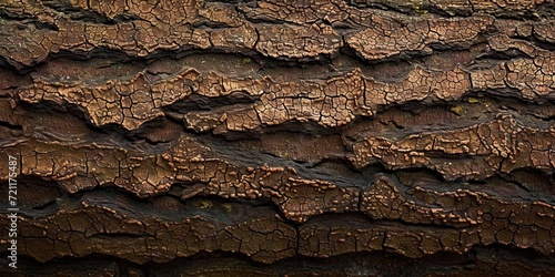 Rustic textures of old tree bark nature rugged artistry etched in time. Close up of weathered wooden planks tapestry of life in forest embrace. Nature design in line from dark cracks to rough