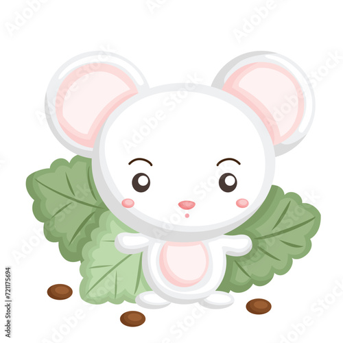 Funny Animal Rat Mouse Cartoon Illustration Vector Clipart Sticker Background