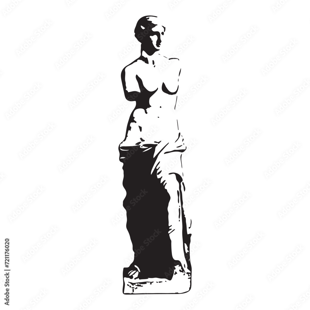 Stylized silhouette of Venus de Milo, ideal for street art Stylized silhouette of Venus de Milo, ideal for street art