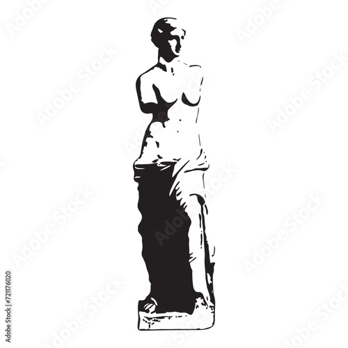 Stylized silhouette of Venus de Milo, ideal for street art