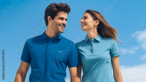  couple in polo shirt 