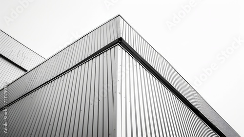 Metal walls of industrial building.