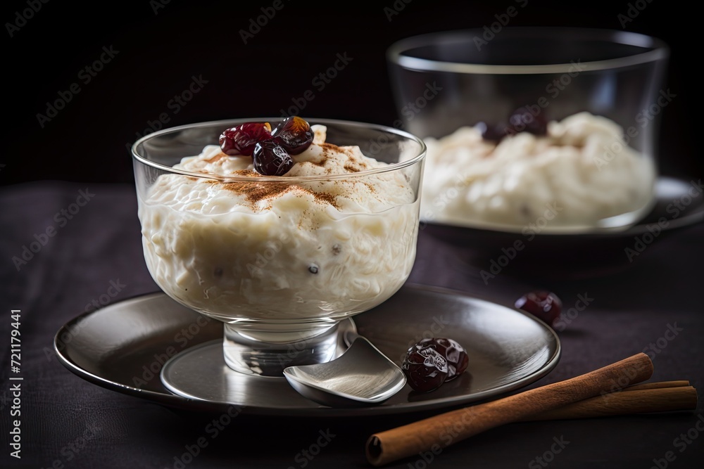 Rice Pudding, Delicious Rice Dessert, Creamy Porridge Dessert with Cinnamon, Sweet Rice Pudding Rice Pudding, Delicious Rice Dessert, Creamy Porridge Dessert with Cinnamon, Sweet Rice Pudding