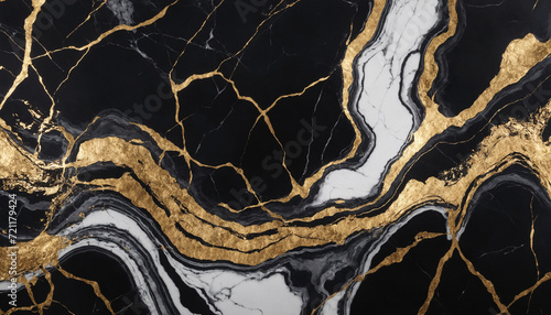 Marble-textured with Black Gold and White