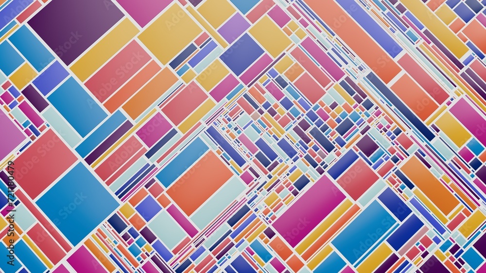 colorful abstract city pattern, minimal landscape