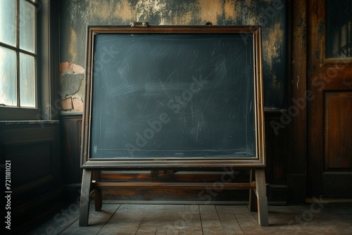 Back to school classic Vintage blackboard or school slate concept photo