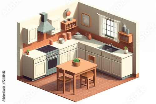 kitchen room isometric  © capuchino009